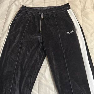 BoohooMan Suede Charcoal Joggers